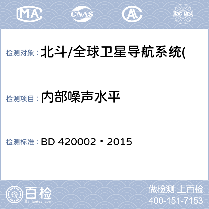 内部噪声水平 北斗/全球卫星导航系统(GNSS)测量型OEM 板性能要求及测试方法 BD 420002—2015 5.3.3