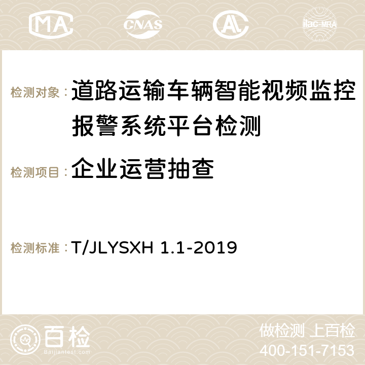 企业运营抽查 道路运输车辆智能视频监控报警系统技术规范第 1 部分：平台技术要求 T/JLYSXH 1.1-2019 5.5.4