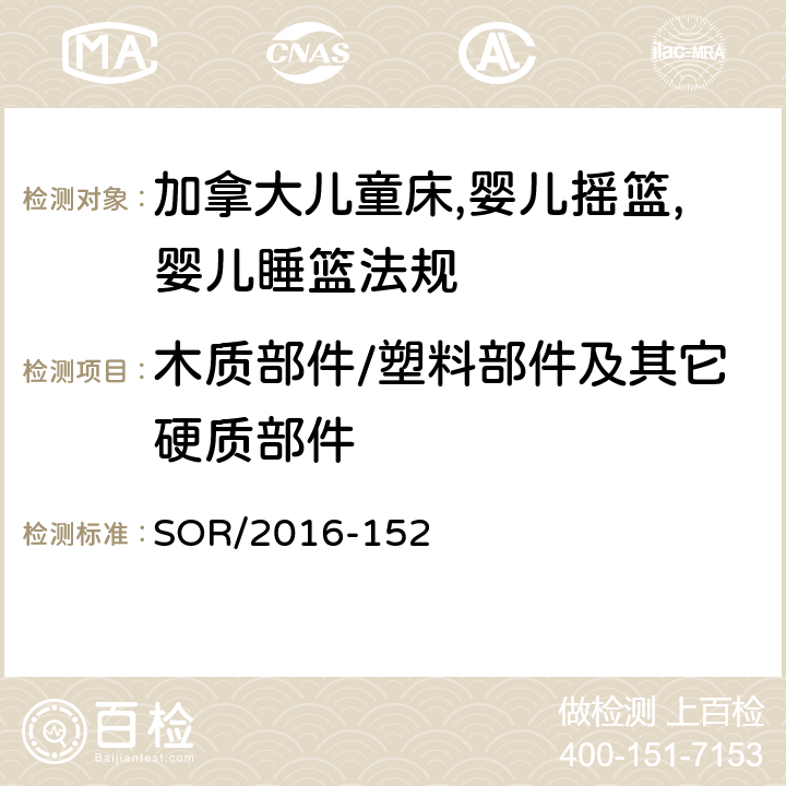 木质部件/塑料部件及其它硬质部件 SOR/2016-15 加拿大儿童床,婴儿摇篮,婴儿睡篮法规 2 15