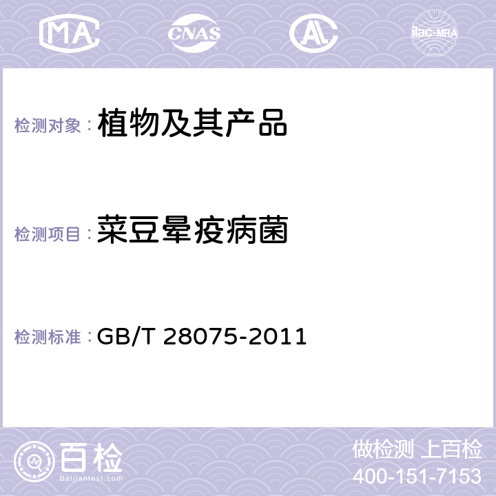 菜豆晕疫病菌 萨式假单胞杆菌菜豆生致病型检疫鉴定方法 GB/T 28075-2011