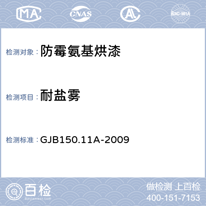 耐盐雾 军用装备实验室环境试验方法 第3部分：盐雾试验 GJB150.11A-2009