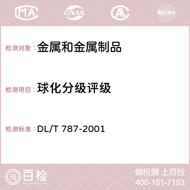 球化分级评级 DL/T 787-2001 火力发电厂用15CrMo钢珠光体球化评级标准