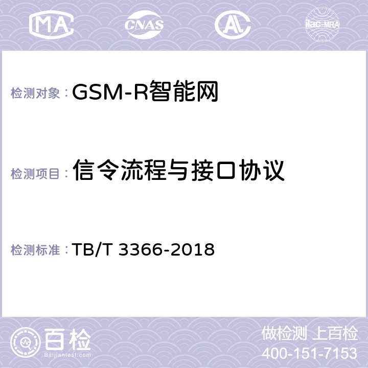 信令流程与接口协议 《铁路数字移动通信系统（GSM-R）智能网 试验方法》 TB/T 3366-2018 6,7