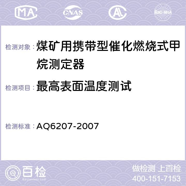 最高表面温度测试 便携式载体催化甲烷检测报警仪 AQ6207-2007