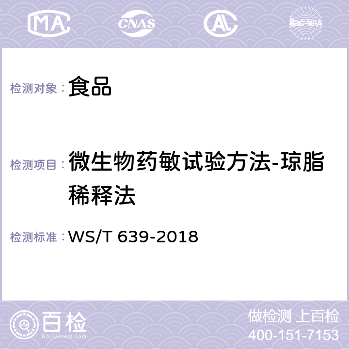 微生物药敏试验方法-琼脂稀释法 抗生素药敏实验的技术要求 WS/T 639-2018 4.2.1