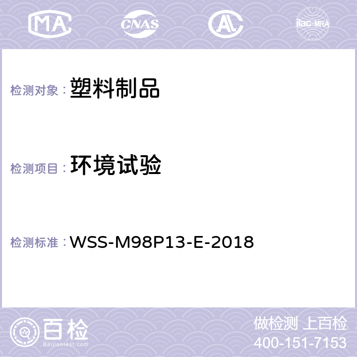 环境试验 外饰注塑件性能测试，有色注塑 WSS-M98P13-E-2018 3.4