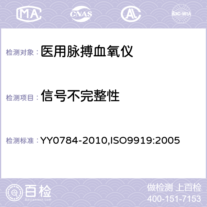 信号不完整性 医用电气设备 医用脉搏血氧仪设备 基本安全和主要性能专用要求 YY0784-2010,ISO9919:2005 101