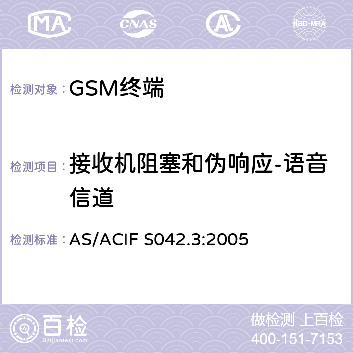 接收机阻塞和伪响应-语音信道 连接到空中接口的要求 网络的概念—第3部分：GSM用户设备 AS/ACIF S042.3:2005