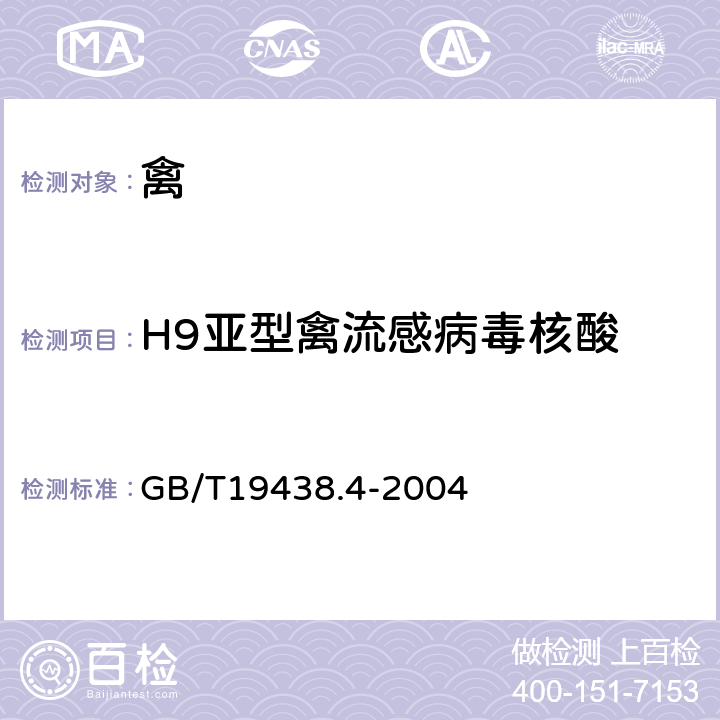 H9亚型禽流感病毒核酸 H9亚型禽流感病毒荧光RT-PCR检测方法 GB/T19438.4-2004 全部参数