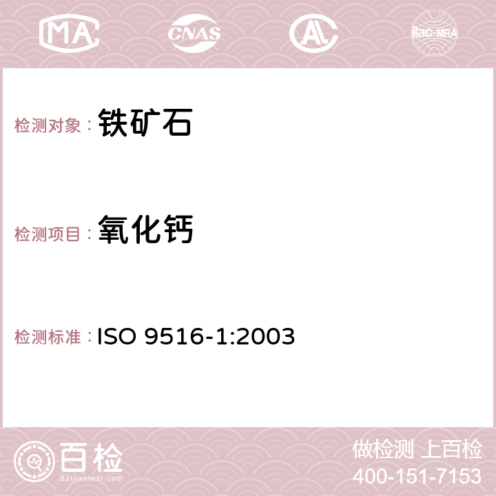 氧化钙 铁矿石 X射线荧光光谱法测定各种元素 第一部分：综合程序 ISO 9516-1:2003