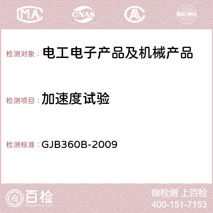 加速度试验 电子及电气元件试验方法 GJB360B-2009 212