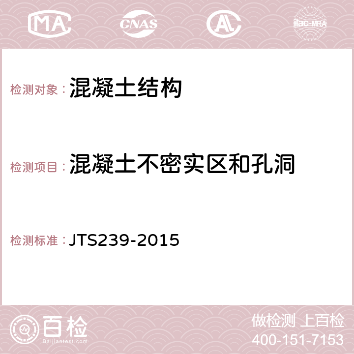 混凝土不密实区和孔洞 JTS 239-2015 水运工程混凝土结构实体检测技术规程(附条文说明)