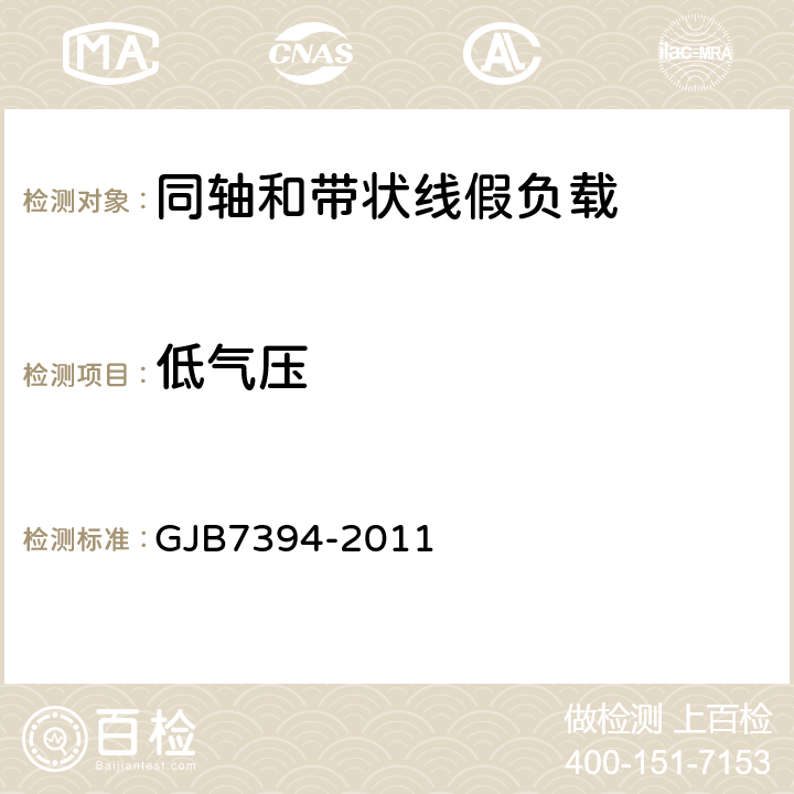 低气压 同轴和带状线假负载通用规范 GJB7394-2011