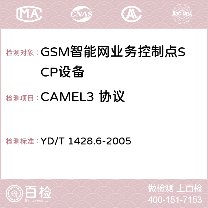 CAMEL3 协议 YD/T 1428.6-2005 900/18OOMHz TDMA数字蜂窝移动通信网 CAMEL应用部分(CAP)测试方法(CAMEL3) 第6部分:业务控制点(SCP)分组域(PS)