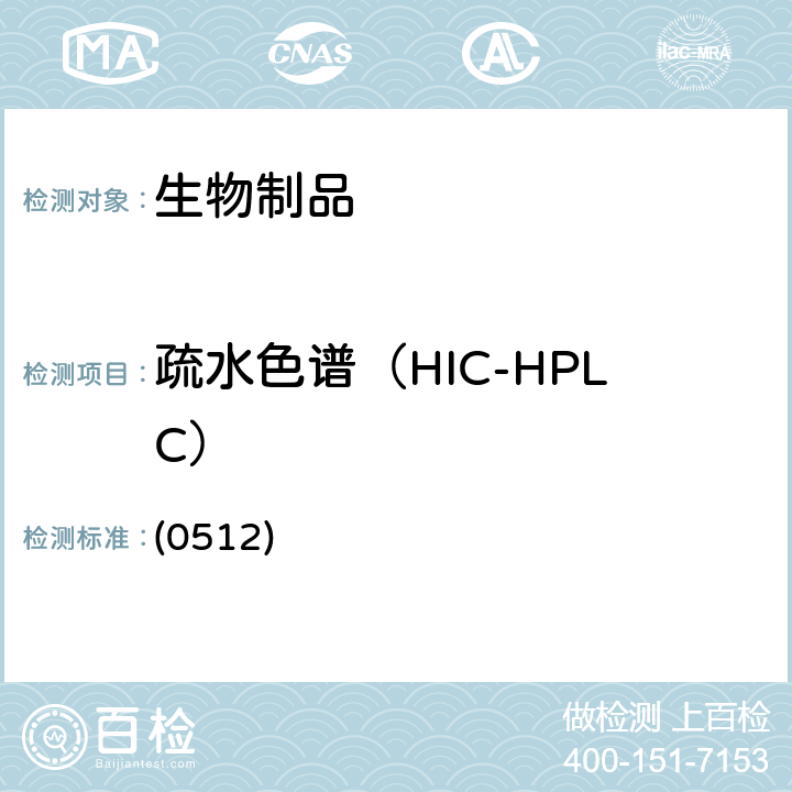 疏水色谱（HIC-HPLC） 中国药典 2020年版三部通则 (0512)