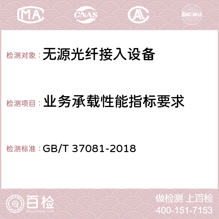 业务承载性能指标要求 接入网技术要求 10Gbit/s 以太网无源光网络(10G-EPON) GB/T 37081-2018 11