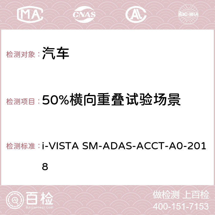 50%横向重叠试验场景 自适应巡航控制系统试验规程 i-VISTA SM-ADAS-ACCT-A0-2018 5.4