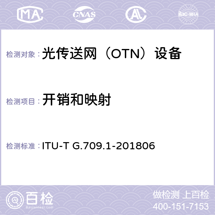开销和映射 灵活OTN短距离接口 ITU-T G.709.1-201806 9-10