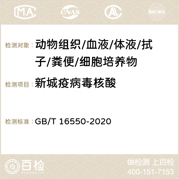 新城疫病毒核酸 新城疫诊断技术 GB/T 16550-2020 9