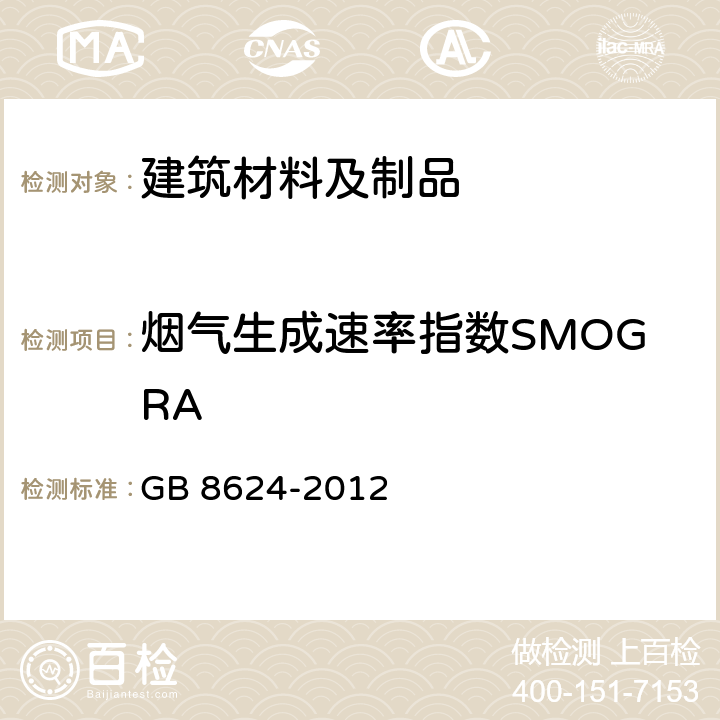 烟气生成速率指数SMOGRA GB 8624-2012 建筑材料及制品燃烧性能分级