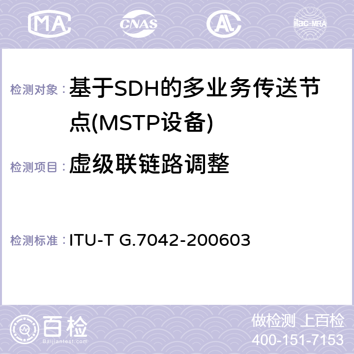 虚级联链路调整 ITU-T G.7042-200603 为虚连接信号而作的链路容量调整方案(LCAS)  6