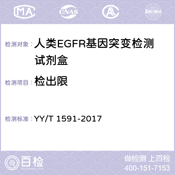检出限 YY/T 1591-2017 人类EGFR基因突变检测试剂盒
