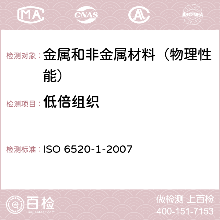 低倍组织 ISO 6520-1-2007 焊接及相关工艺 金属材料几何缺欠的分类 第1部分:熔化焊