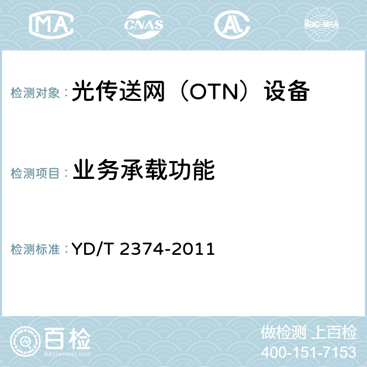 业务承载功能 分组传送网（PTN）总体技术要求 YD/T 2374-2011 5