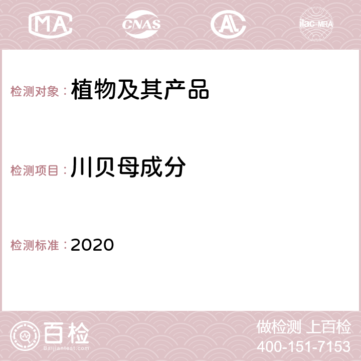 川贝母成分 中国药典2020年版一部-川贝母 2020