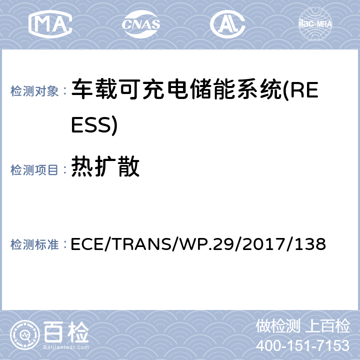 热扩散 关于电动汽车安全（EVS）的新全球技术法规的提案 ECE/TRANS/WP.29/2017/138 23B