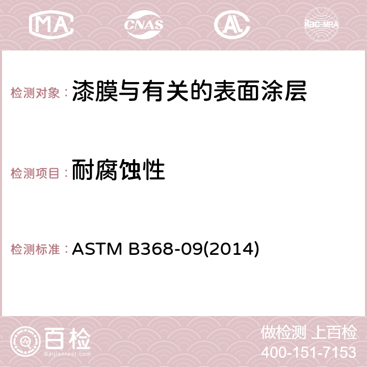 耐腐蚀性 铜加速醋酸腐蚀盐雾试验标准方法（CASS试验） ASTM B368-09(2014)