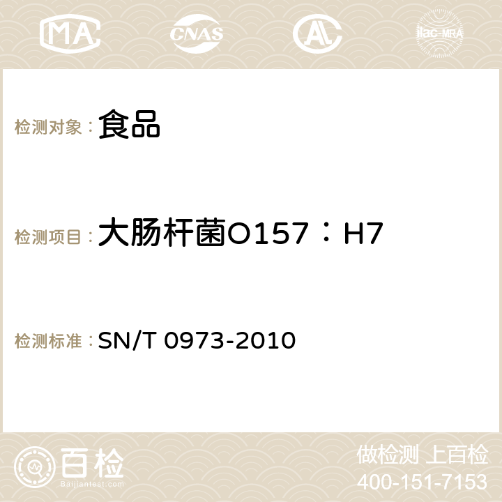 大肠杆菌O157：H7 进出口肉、肉制品及其他食品中肠出血性大肠杆菌O157:H7 检测方法 SN/T 0973-2010