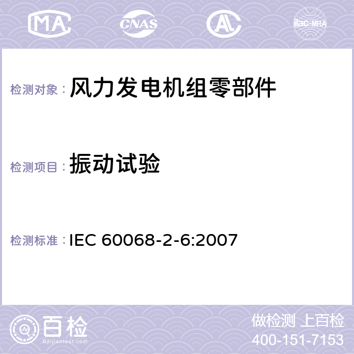 振动试验 环境试验-第2-6部分：试验-试验Fc:振动（正弦） IEC 60068-2-6:2007