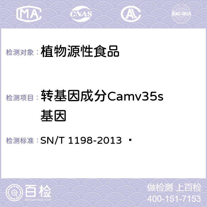 转基因成分Camv35s基因 SN/T 1198-2013 转基因成分检测 马铃薯检测方法
