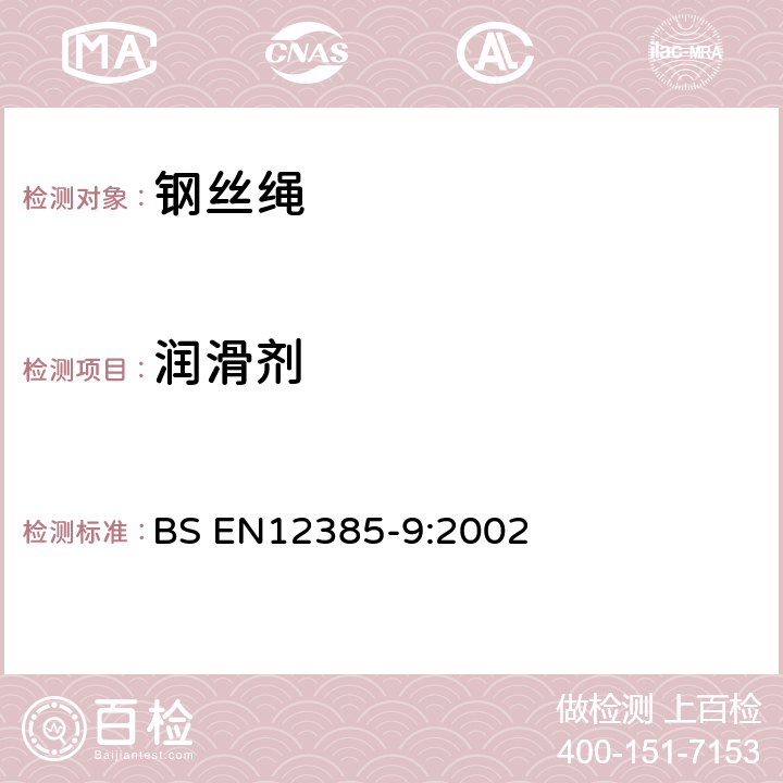 润滑剂 载人架空索道装置承载密封钢丝绳 BS EN12385-9:2002 5.2.2