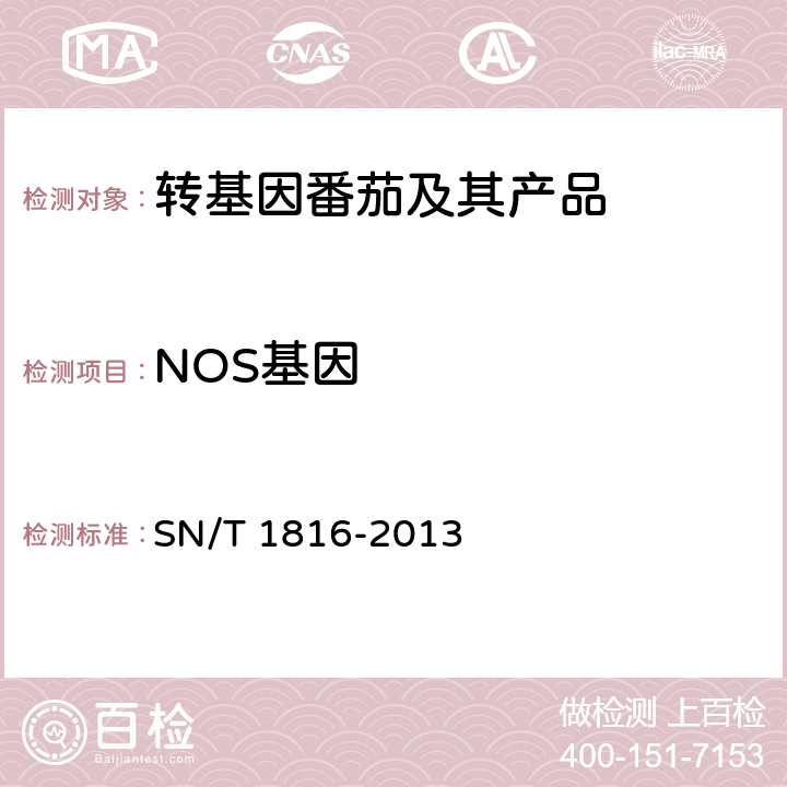 NOS基因 转基因成分检测 番茄检测方法 SN/T 1816-2013