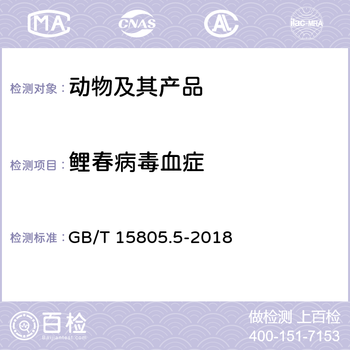 鲤春病毒血症 鲤春病毒血症诊断规程 GB/T 15805.5-2018