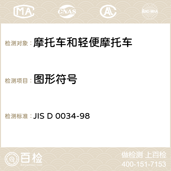 图形符号 JIS D 0034 二轮摩托车用操作装置及仪表警告装置的配置与显示 -98