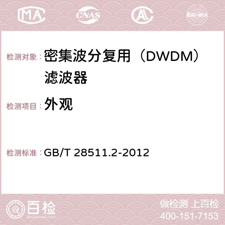 外观 平面光波导集成光路器件 第2部分：基于阵列波导光栅（AWG）技术的密集波分复用（DWDM）滤波器 GB/T 28511.2-2012