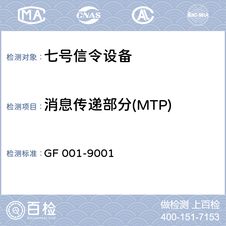 消息传递部分(MTP) GF 001-9001 中国国内电话网No.7信号方式技术规范（暂行规定）  3
