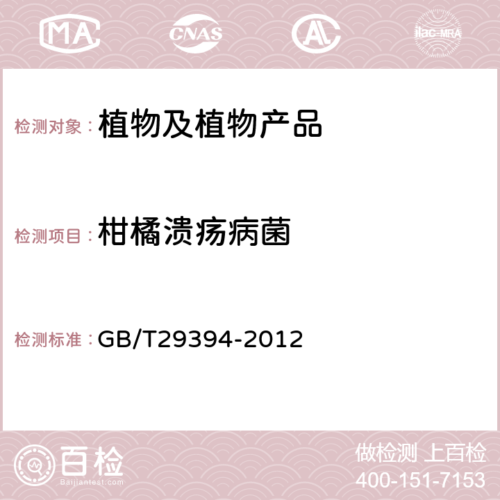 柑橘溃疡病菌 柑橘溃疡病菌的检疫检测鉴定 GB/T29394-2012