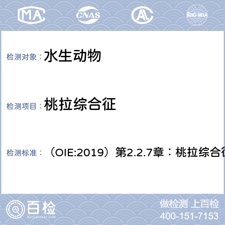 桃拉综合征 水生动物疫病诊断手册 （OIE:2019）第2.2.7章：桃拉综合征病毒感染