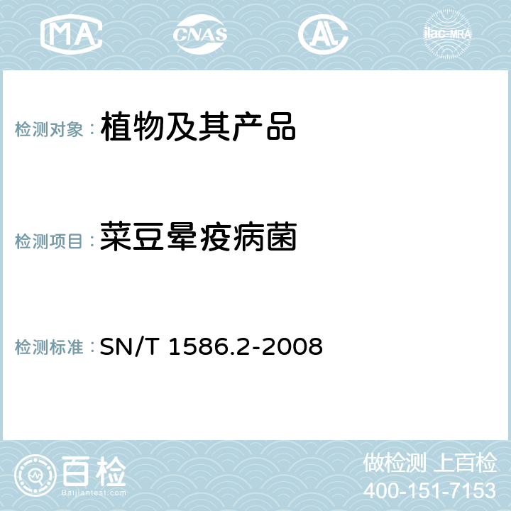 菜豆晕疫病菌 菜豆晕疫病菌检疫鉴定方法 SN/T 1586.2-2008