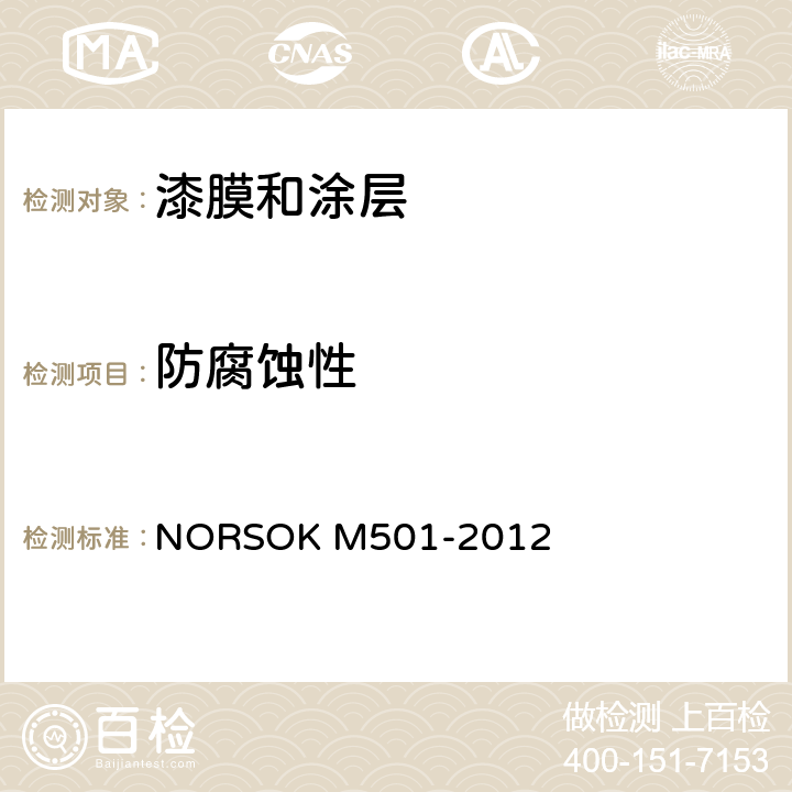 防腐蚀性 表面处理和保护涂层 NORSOK M501-2012 10.1