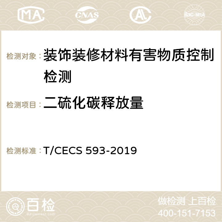 二硫化碳释放量 合成材料运动场地面层质量控制标准 T/CECS 593-2019 附录C