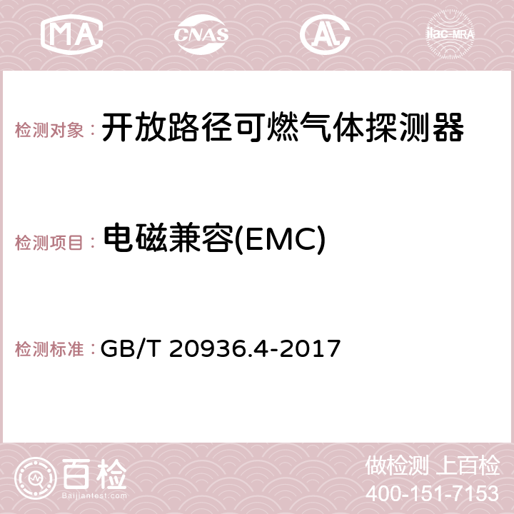 电磁兼容(EMC) 爆炸性环境用气体探测器 第4部分：开放路径可燃气体探测器性能要求 GB/T 20936.4-2017 5.4.17