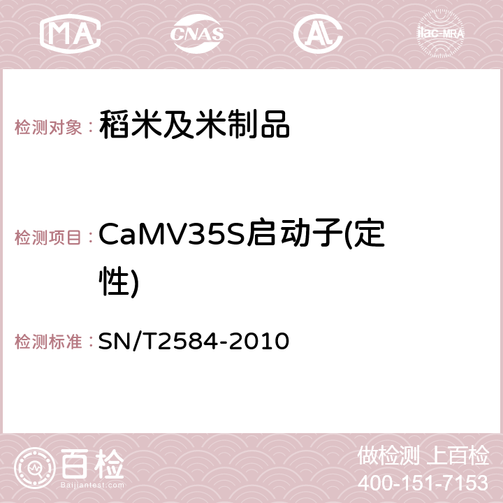 CaMV35S启动子(定性) 水稻及其产品中转基因成分实时荧光PCR检测方法 SN/T2584-2010