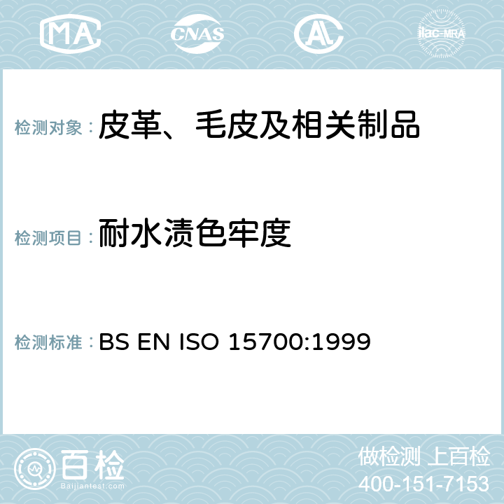 耐水渍色牢度 皮革 色牢度试验 耐水斑色牢度 BS EN ISO 15700:1999