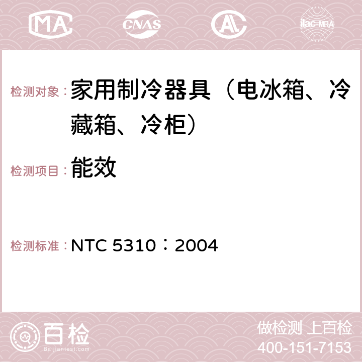 能效 能源效率，自备式商用制冷设备的用户安全要求 NTC 5310：2004 6