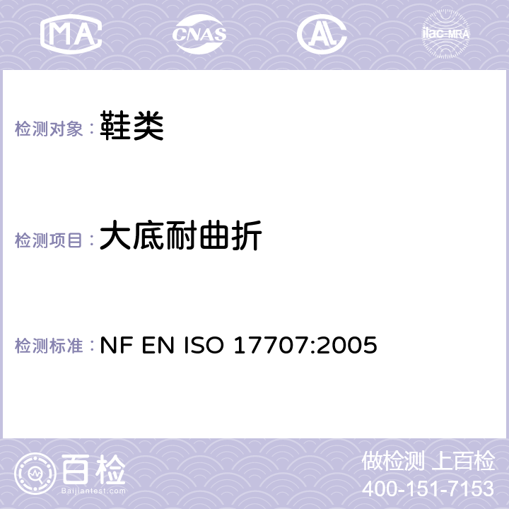 大底耐曲折 鞋类 外底试验方法 耐折性能 NF EN ISO 17707:2005